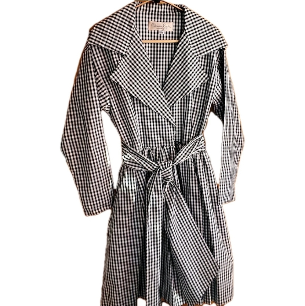 Catherine Regehr Black & White Gingham Designer Dress Size Medium